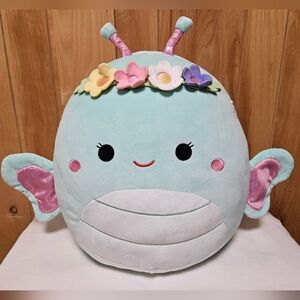 Kellytoy Squishmallows Aqua Butterfly Plush Pillow Oversized 16"